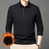 Comércio Exterior Transfronteiriço Camisa Polo de Lã Forrada de Inverno para Homem Gola Lapela Camisa Base Quente Casual de Negócios para Homens