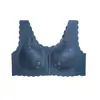 Ropa Interior para Mujer de Gran Tamaño, Comercio Exterior Transfronterizo, Sujetador de Botón Frontal, Encaje Fino Sexy, Sin Aros, Push-Up, Ajustable, Venta al por Mayor