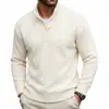Suéter de Punto para Hombre para Comercio Exterior, Ropa de Hombre Estilo Coreano, Otoño e Invierno Cuello Alto con Botones Caliente Tejido de Lana Superior, Engrosado
