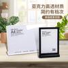 Cartão de Mesa em Acrílico Molde de Injeção Personalizado Placa Exibidora QR Code Integrado Cartão de Mesa Preço A4 Suporte de Menu Dupla Face