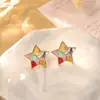 Pendientes de Glaseado de Goteo Color Dopamina Franceses, Pendientes Geométricos Irregulares de Moda y Personalizados, Pendientes de Estilo Fresco de Alta Gama