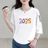Comércio Exterior Transfronteiriço Roupas de Mãe para Comércio Exterior Ano Zodiacal Ano Novo Temperamento Emagrecimento Gola Redonda Elegante Manga Três Quartos Top Camada Base