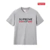 Camiseta de Algodón Pesado Moda Americana Transfronteriza Estampado de Letras Supreme Cuello Redondo Manga Corta Unisex Holgada Casual para Hombres y Mujeres