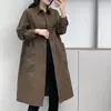 Jaqueta corta-vento de alta qualidade feminina longa 2024 primavera e outono nova versão coreana de solta moda moda casual casaco versátil tendência