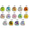 Brincos de Zircônia Cortada Rosa Banhados em Liga de Titânio F136, Tarraxas de Diamante Colorido Octogonal, Joia de Orelha para Piercing em Titânio G23