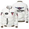 Cuatro Estaciones Europeo y Americano Talla Grande Ropa de Trabajo Casual Cremallera Chaqueta Delgada de Motocicleta para Hombre Guapo Transfronterizo Comercio Exterior Top para Hombre