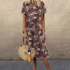 Roupas Middy Femininas 3D Estilo Antigo Impressão Digital Verão 2024 Super Grande Praia Manga Curta Elegante Comércio Exterior Transfronteiriço