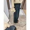 Jeans Retro Azules de Pierna Ancha para Mujer, Nuevo Estilo de Verano, Tallas Grandes, Cintura Alta, Adelgazantes, Sueltos, Pierna Recta, Pantalones de Largo Hasta el Suelo
