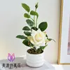 Mini Bonsái de Rosa de Terciopelo Artificial Cuidadosamente Seleccionado para Decoración de Interiores del Hogar, Flores de Seda, Plantas Artificiales y Plantas Artificiales en Maceta