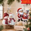 Payaso Lindo de Navidad Acrílico 2D Llavero Colgante para Mochila de Coche Accesorios de Decoración Festiva