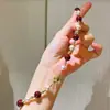Manta de Alta Calidad Otoño e Invierno Rosa Ancora Rojo Cadena de Suéter Perla Shijia Collar para Mujer