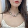 Joyería de Moda Coreana Collar de Cuentas Irregulares de Plata para Mujer Estilo Nicho Cadena para Clavícula de Perlas Modelo Nuevo Verano 2025