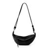 Bolso Croissant de Piel de Vaca de Primera Capa, Bolso Croissant de Cuero Genuino, Diseño de Nicho, Bolso tipo Silla de Montar Coreano, Bolso de Hombro Cruzado Moderno y Versátil
