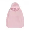 Sudadera larga lisa de estilo europeo y americano para comercio exterior, disponible en blanco, negro y rosa, corte holgado, adelgazante, adecuada para el uso diario