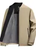Transfronteriza 2026 Primavera y Otoño Color Sólido Cuello Alto Hombres de Mediana Edad y Mayores Transfronteriza Casual Estilo Papá Negocio Moderna Chaqueta