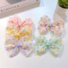 Clip para el Cabello Infantil con Lazo de Cerezas Amorosas de Chifón Estilo Coreano, Clip de Pico de Pato Estilo Fresco, Accesorios para el Cabello de Niñas, Clip para el Cabello de Bebé