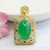 Colgante de Calcedonia Verde Natural Guan Yu Collar de Ágata Joyería de Estilo Vintage Venta al por Mayor en Vivo Dropshipping S4111902L