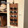 Bolsa Cordão para Óculos de Sol em Couro Retrô Uso Doméstico Grande Capacidade Bolsa de Armazenamento de Óculos Montada na Parede Bolsa de Armazenamento Display para Óculos de Sol Óculos de Sol