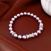 Pulsera Redonda Elástica con Perlas de Zirconia Cruzadas, Pulsera de Diseño Sencillo de Nicho, Sensación de Lujo Ligero y Gama Alta, Joyería para Mujer