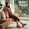 Zapatos de algodón de nuevo estilo con suela gruesa y tacón, pantuflas de algodón cálidas de invierno para el hogar y el interior para mujer, se pueden usar afuera, engrosados, de invierno para hombre