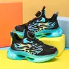 Tênis Esportivo Infantil Respirável de Malha 2025 Novo Outono Sapatos de Estudante para Meninos Tênis de Basquete de Couro Tênis de Meninos com Amortecimento