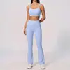 Conjunto de Yoga Cross-border Personalizado Novo Estilo Sensação de Pele Nuas Costas Bonitas Conjunto de Roupas Esportivas Pilates Corrida ao Ar Livre Fitness Feminino