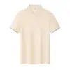 2025 Nueva Camisa Polo para Hombre Camiseta de Manga Corta Verano Seda de Hielo Fresca de Media Manga Casual de Negocios Cuello Camisero Top