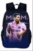 Mochila Messi Mundial de Fútbol Alrededores Mochila Escolar para Estudiantes Gran Capacidad Poliéster Mochila Reductora de Carga Bolsa para Computadora Dibujos Animados