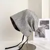 Chapéu de Inverno Novo Colorido em Degradê, Estilo Slouchy para Mulheres, Chapéu de Puxar Casual Versátil e Estiloso com Cordão, Chapéu de Pescador Quente com Forro de Fleece, Tendência