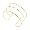 Pulseira de braço de moda feminina europeia e americana personalizada, pulseira aberta dourada para noiva, pulseira simples de metal barroco