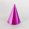 Sombrero de Fiesta para Niños y Adultos de Color Puro con Sombrero de Cumpleaños de Papel Decorativo Láser de Película de Aluminio Transfronterizo Papel Brillante Colorido