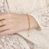 Pulseira quadrada de camada dupla simples e versátil estilo ins coreano, moda feminina, personalidade, aço titânio banhado a ouro, joia de alta qualidade