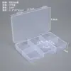 Caixa de Armazenamento Transparente de Plástico PP Multi-Estilo com 6 Compartimentos Fixos para Equipamentos de Pesca, Acessórios, Ferragens e Embalagem de Componentes Eletrônicos