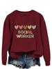 Amazon eBay suéter casual elegante de gola redonda assistente social outono e inverno Letra interna manga longa
