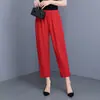 Nuevos Pantalones de Algodón Estampado Floral Tallas Grandes para Mujeres de Mediana Edad y Mayores, Pantalones Casuales Cortos de Pierna Ancha de Algodón Artificial Adecuados para Madres para Usar Afuera