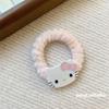Dulce gatito rosa Banda para el cabello de felpa lindo niña flequillo clip lateral felpa kt diadema para lavar la cara accesorios para el cabello