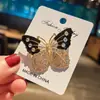 Broche vintage de esmalte blanco y negro con pedrería, perlas, diseños de mariposa, flor y cisne, broche versátil y elegante para trajes