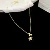 ¡Lujo ligero y juguetón! Collar con Colgante de Estrella de Zirconia Cadena Dulce y Fresca para Clavícula de Chica Collar de Moda para el Trabajo Nicho Collar al por Mayor