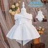 Amazon Bebê Vestido de Banquete de Primeiro Aniversário Vestido com Laço Vestido de Princesa para Menina Festa de Casamento Baile