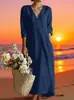 Vestido de Manga Larga con Escote en V y Estampado Floral Estilo Transfronterizo Nuevo 2026 Vestido Elegante de Manga Larga con Escote en V Estampado 3D