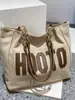 Bolsa de Gran Capacidad para Mujer 2025 Invierno Nuevo Bolso de Hombro Coreano con Letras Bolso Tote Casual Simple para Viaje y Uso Diario