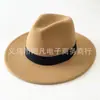 Chapéu de Fita Preto Novo Transfronteiriço Chapéu de Jazz Britânico Chapéu de Feltro Retrô Chapéu de Lã Estilo Xizang Outono e Inverno Chapéu de Cowboy Ocidental