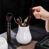 Ceremonia del Té de Jade Seis Caballeros Ébano Madera Maciza Pinza de Té Tenedor de Té Cuchillo de Té Suministros para Juego de Té Kung Fu Herramientas para el Té Accesorios