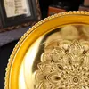 Bandeja de pétalos de loto estilo europeo, adorno de artesanía de metal de aleación para sala de estar y comedor, plato de frutas, bandeja de almacenamiento para aperitivos y frutas secas
