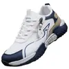 Sapatos masculinos de bico largo para primavera e outono, sapatos de malha respirável, tênis de caminhada macios e acolchoados para atividades ao ar livre, tênis de corrida masculinos