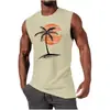 Colete sem mangas masculino de verão novo para comércio exterior transfronteiriço com estampa 3D, colete pullover esportivo simples casual
