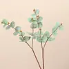 Decoración de planta verde hoja de dinero de eucalipto artificial para micro paisajismo, plantas artificiales para decoración del hogar, arreglo floral, accesorios de fotografía