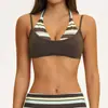 Sujetador Deportivo Bloque de Color Personalizado Falso Dos Piezas Halter Ropa Interior de Yoga para Mujer con Almohadillas en el Pecho Ropa Interior Estampada 4549