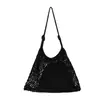 Bolso de Hombro Versátil Estilo Casual para Debajo del Brazo, Bolso de Playa de Gran Capacidad para Vacaciones, Bolso de Mano Tejido Hueco de Moda para Mujer