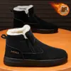 Botas de Neve, Impermeáveis com Pelo Integrado, Antiderrapantes, Botas Martin com Solado Grosso, Sapatos Masculinos de Cano Alto, Sapatos de Inverno com Veludo e Algodão Quente